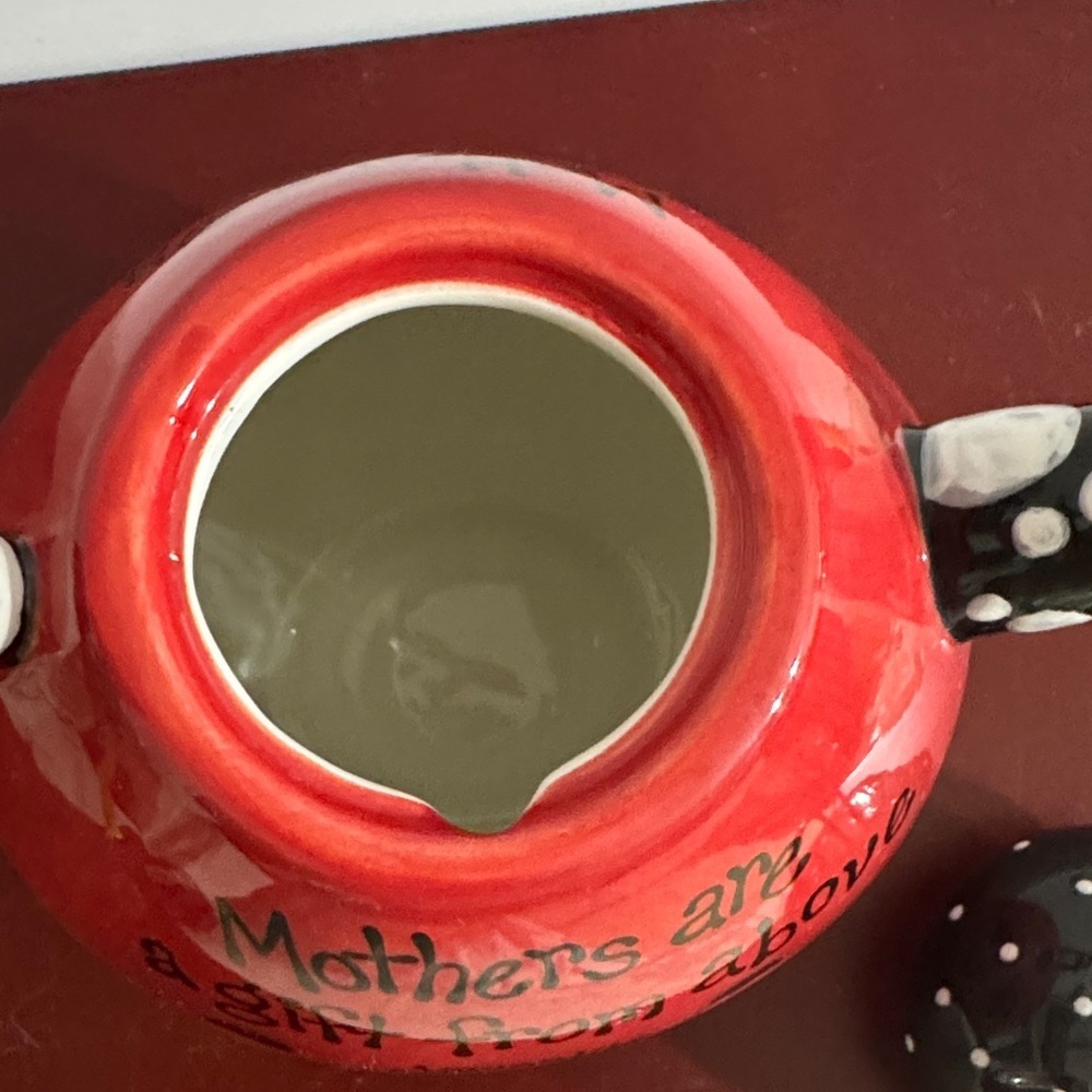 Burton & Burton Red and Black Ladybug Teapot with Mothers are a gift from above - Picture 6 of 10